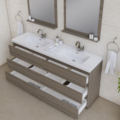 Alya Bath | Paterno 72" Modern Freestanding Bathroom Vanity in Gray Alya Bath - Vanities Alya Bath   