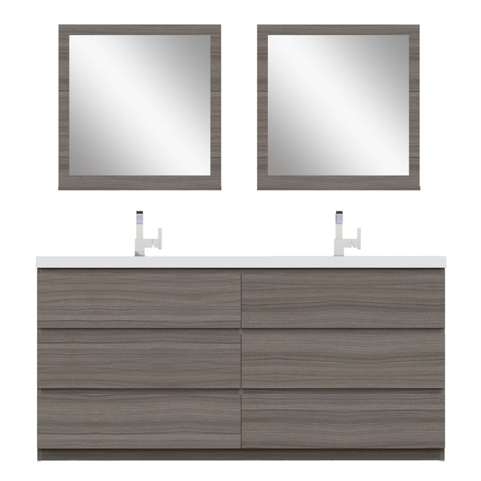 Alya Bath | Paterno 72" Modern Freestanding Bathroom Vanity in Gray Alya Bath - Vanities Alya Bath   