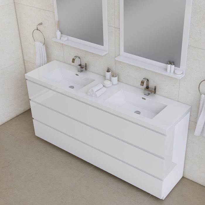 Alya Bath | Paterno 72" Modern Freestanding Bathroom Vanity in White Alya Bath - Vanities Alya Bath   