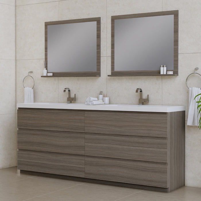 Alya Bath | Paterno 84" Modern Freestanding Bathroom Vanity in Gray Alya Bath - Vanities Alya Bath   