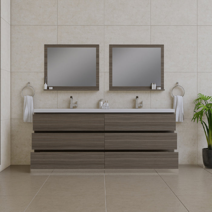 Alya Bath | Paterno 84" Modern Freestanding Bathroom Vanity in Gray Alya Bath - Vanities Alya Bath   