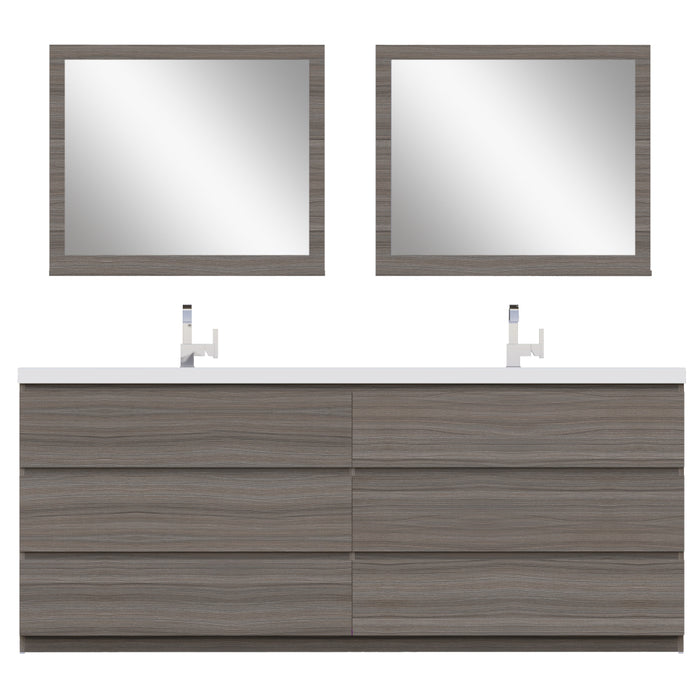 Alya Bath | Paterno 84" Modern Freestanding Bathroom Vanity in Gray Alya Bath - Vanities Alya Bath   