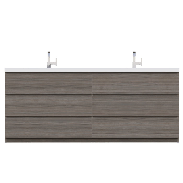 Alya Bath | Paterno 84" Modern Freestanding Bathroom Vanity in Gray Alya Bath - Vanities Alya Bath   