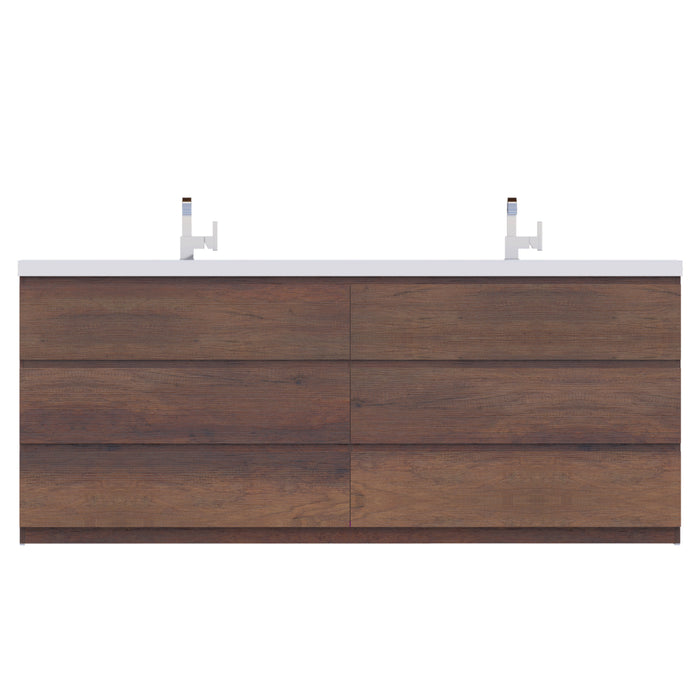 Alya Bath | Paterno 84" Modern Freestanding Bathroom Vanity in Rosewood Alya Bath - Vanities Alya Bath   