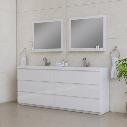 Alya Bath | Paterno 84" Modern Freestanding Bathroom Vanity in White Alya Bath - Vanities Alya Bath   
