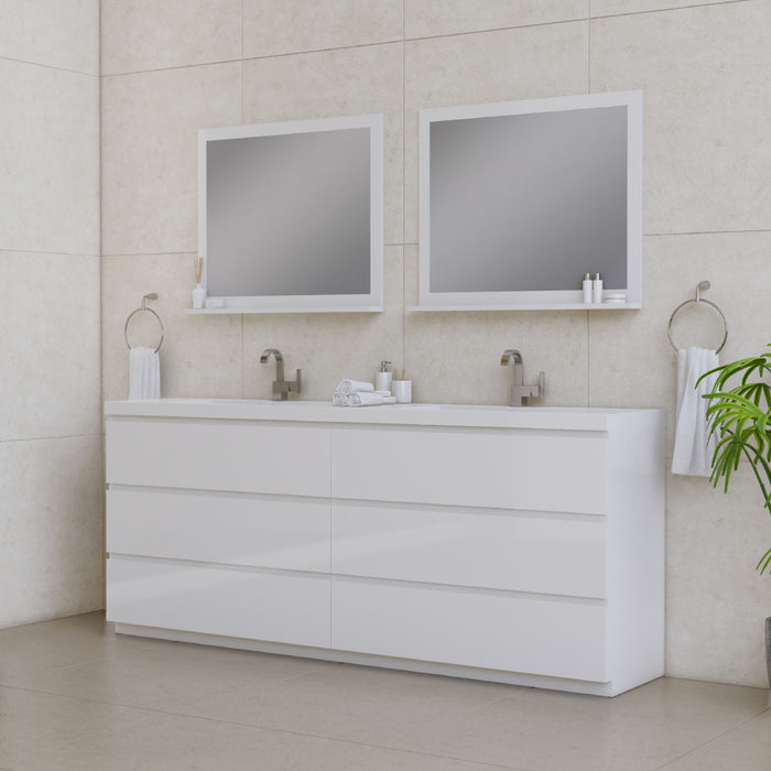 Alya Bath | Paterno 84" Modern Freestanding Bathroom Vanity in White Alya Bath - Vanities Alya Bath   