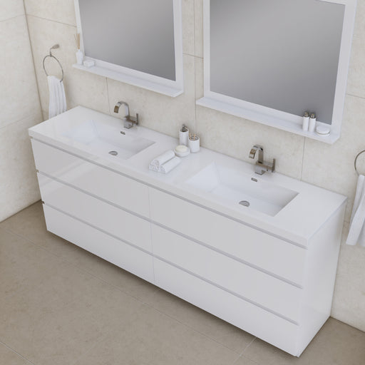 Alya Bath | Paterno 84" Modern Freestanding Bathroom Vanity in White Alya Bath - Vanities Alya Bath   