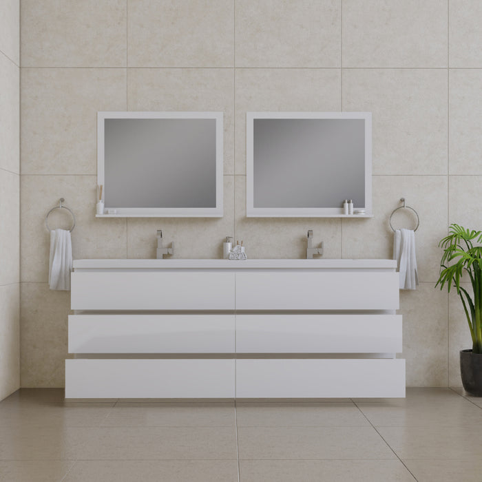 Alya Bath | Paterno 84" Modern Freestanding Bathroom Vanity in White Alya Bath - Vanities Alya Bath   