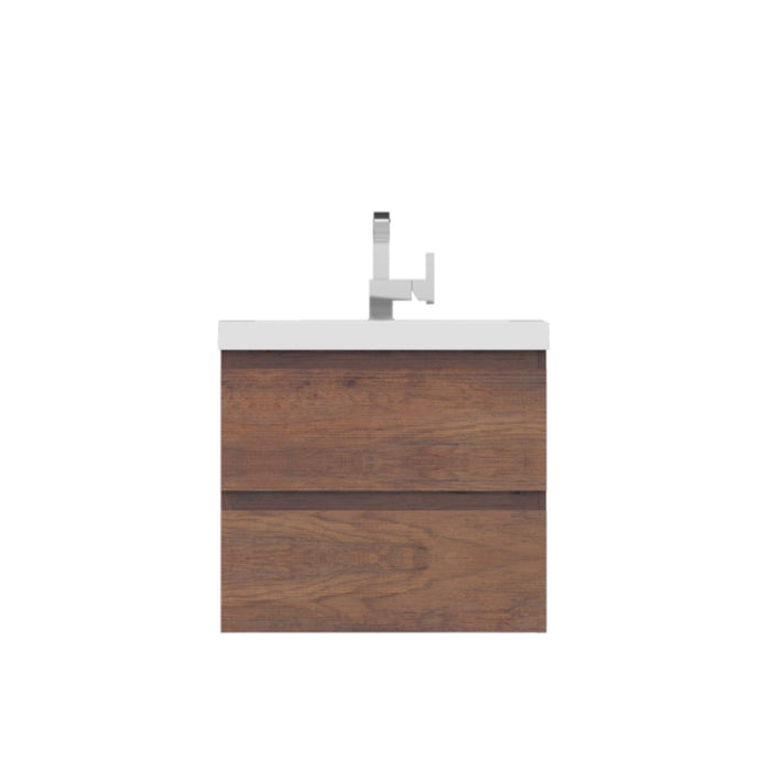 Alya Bath | Paterno 24" Modern Wall Mounted Bathroom Vanity in Rosewood Alya Bath - Vanities Alya Bath   