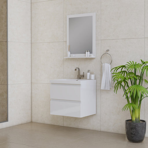 Alya Bath | Paterno 24" Modern Wall Mounted Bathroom Vanity in White Alya Bath - Vanities Alya Bath   