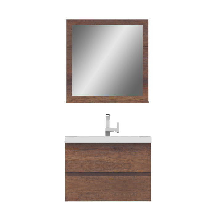 Alya Bath | Paterno 30" Modern Wall Mounted Bathroom Vanity in Rosewood Alya Bath - Vanities Alya Bath   