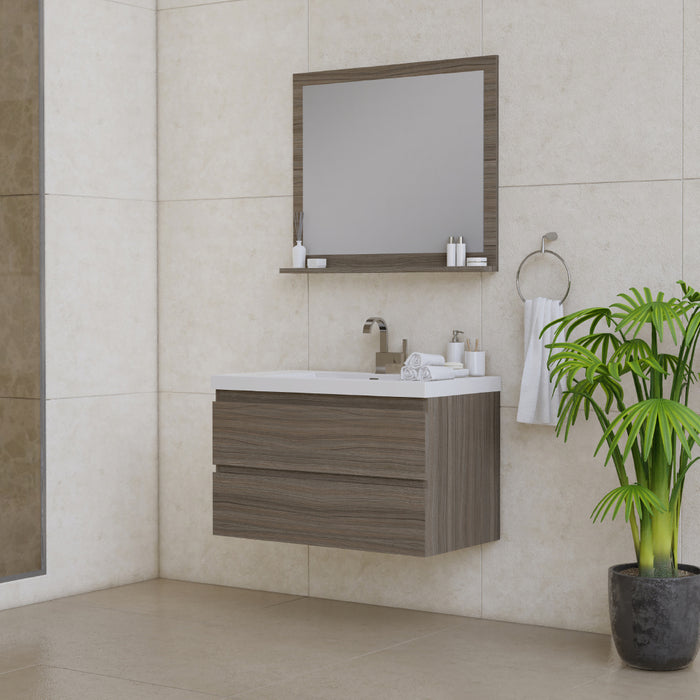 Alya Bath | Paterno 36" Modern Wall Mounted Bathroom Vanity in Gray Alya Bath - Vanities Alya Bath   