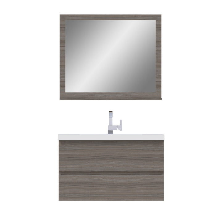 Alya Bath | Paterno 36" Modern Wall Mounted Bathroom Vanity in Gray Alya Bath - Vanities Alya Bath   