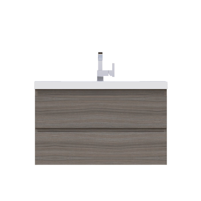 Alya Bath | Paterno 36" Modern Wall Mounted Bathroom Vanity in Gray Alya Bath - Vanities Alya Bath   