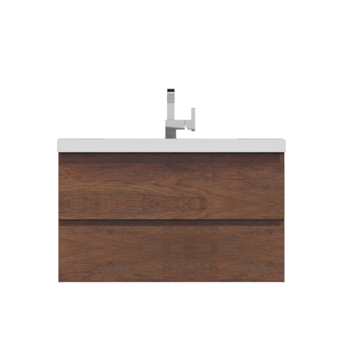 Alya Bath | Paterno 36" Modern Wall Mounted Bathroom Vanity in Rosewood Alya Bath - Vanities Alya Bath   