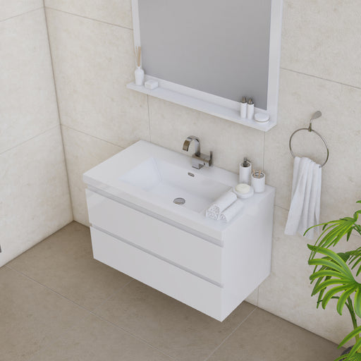 Alya Bath | Paterno 36" Modern Wall Mounted Bathroom Vanity in White Alya Bath - Vanities Alya Bath   