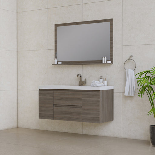 Alya Bath | Paterno 48" Modern Wall Mounted Bathroom Vanity in Gray Alya Bath - Vanities Alya Bath   