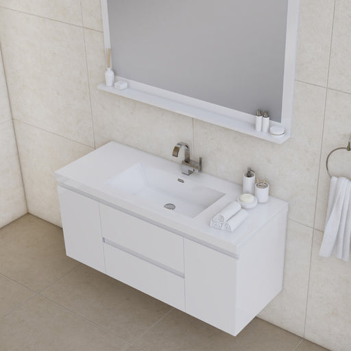 Alya Bath | Paterno 48" Modern Wall Mounted Bathroom Vanity in White Alya Bath - Vanities Alya Bath   