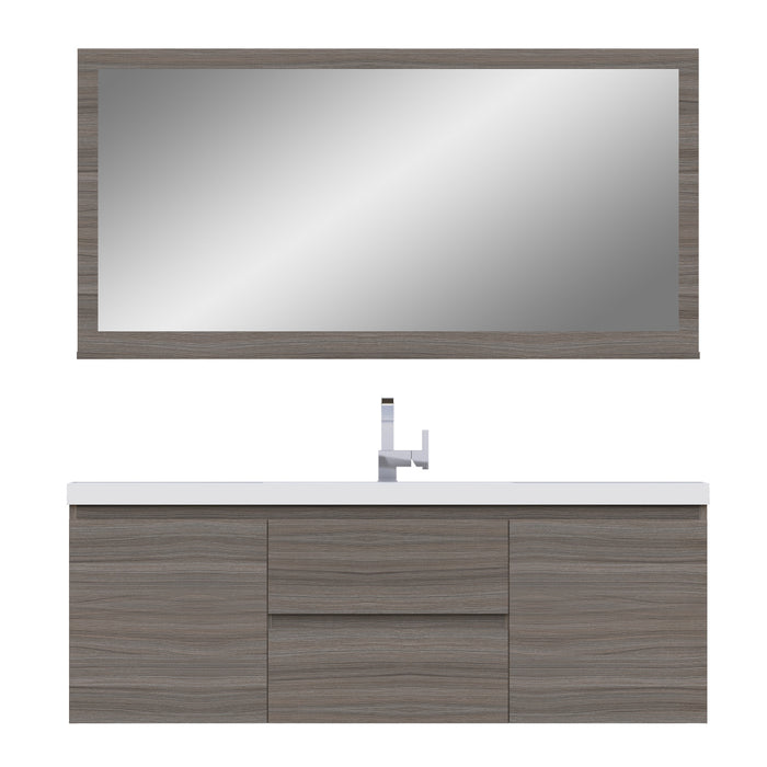 Alya Bath | Paterno 60" Single Modern Wall Mounted Bathroom Vanity in Gray Alya Bath - Vanities Alya Bath   