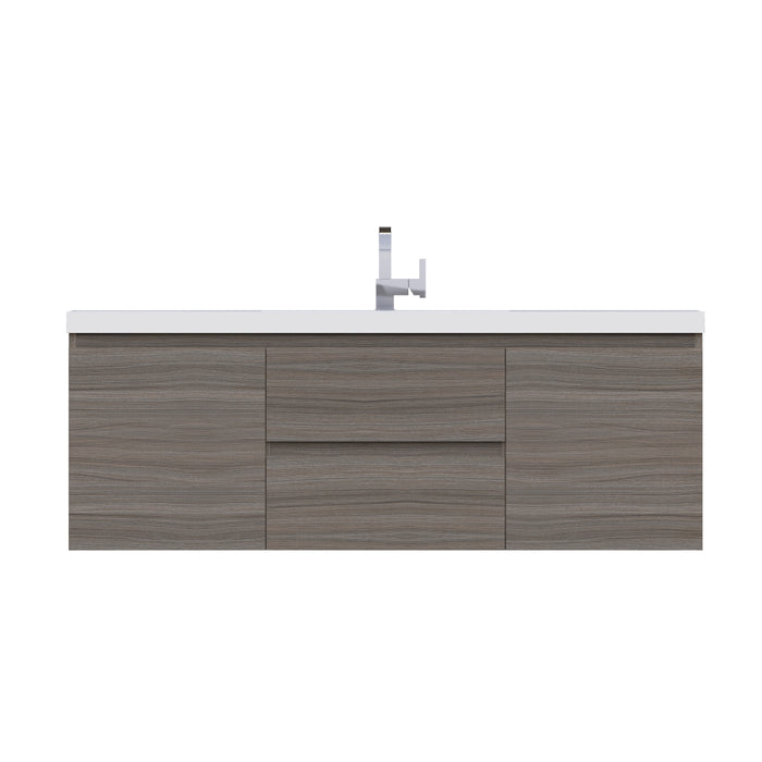 Alya Bath | Paterno 60" Single Modern Wall Mounted Bathroom Vanity in Gray Alya Bath - Vanities Alya Bath   