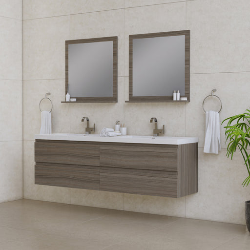 Alya Bath | Paterno 72" Modern Wall Mounted Bathroom Vanity in Gray Alya Bath - Vanities Alya Bath   