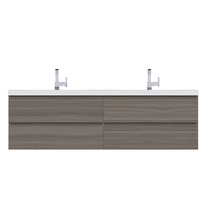 Alya Bath | Paterno 72" Modern Wall Mounted Bathroom Vanity in Gray Alya Bath - Vanities Alya Bath   