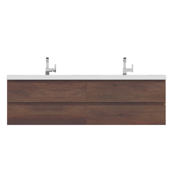 Alya Bath | Paterno 72" Modern Wall Mounted Bathroom Vanity in Rosewood Alya Bath - Vanities Alya Bath   