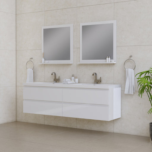 Alya Bath | Paterno 72" Modern Wall Mounted Bathroom Vanity in White Alya Bath - Vanities Alya Bath   
