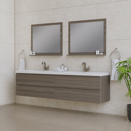 Alya Bath | Paterno 84" Modern Wall Mounted Bathroom Vanity in Gray Alya Bath - Vanities Alya Bath   
