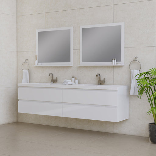 Alya Bath | Paterno 84" Modern Wall Mounted Bathroom Vanity in White Alya Bath - Vanities Alya Bath   