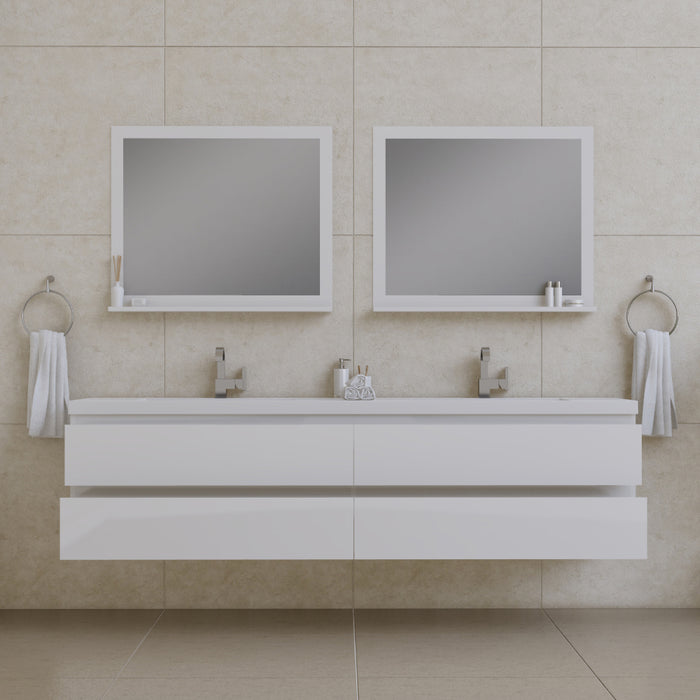 Alya Bath | Paterno 84" Modern Wall Mounted Bathroom Vanity in White Alya Bath - Vanities Alya Bath   