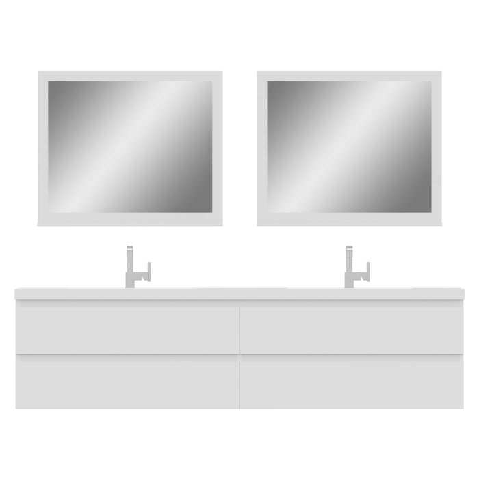 Alya Bath | Paterno 84" Modern Wall Mounted Bathroom Vanity in White Alya Bath - Vanities Alya Bath   