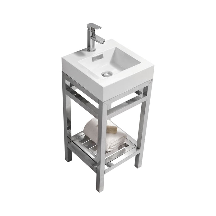 KubeBath | Cisco 16" Stainless Steel Console with Acrylic Sink - Chrome KubeBath - Vanities KubeBath   