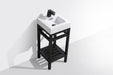 KubeBath | Cisco 16" Stainless Steel Console with Acrylic Sink - Matt Black KubeBath - Vanities KubeBath   