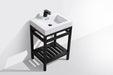 KubeBath | Cisco 24" Stainless Steel Console with Acrylic Sink - Matt Black KubeBath - Vanities KubeBath   