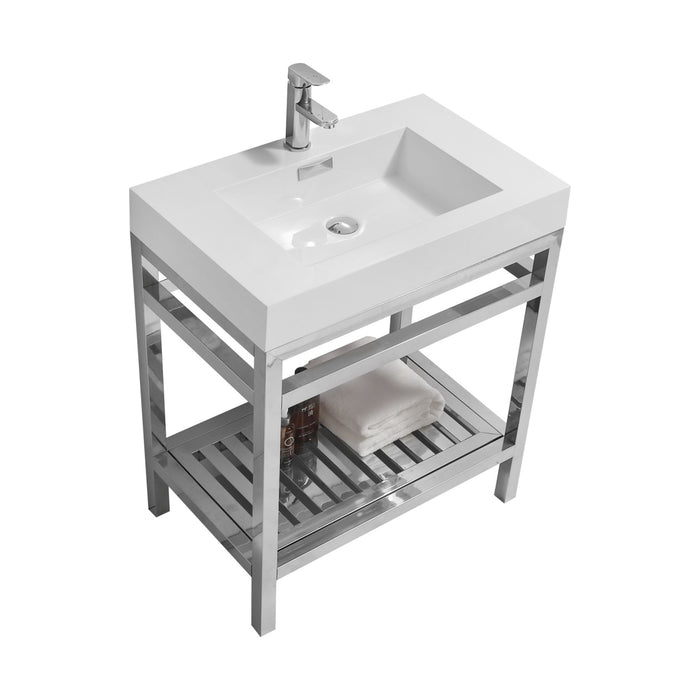 KubeBath | Cisco 30" Stainless Steel Console with Acrylic Sink - Chrome KubeBath - Vanities KubeBath   