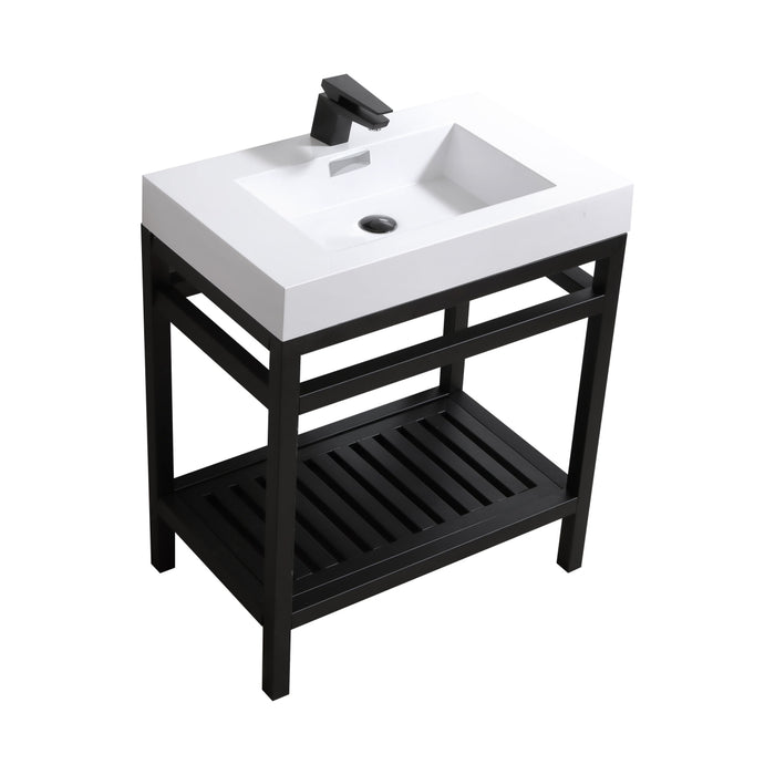 KubeBath | Cisco 30" Stainless Steel Console with Acrylic Sink - Matt Black KubeBath - Vanities KubeBath   