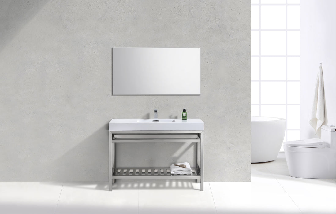 KubeBath | Cisco 48" Stainless Steel Console with Acrylic Sink - Chrome KubeBath - Vanities KubeBath   