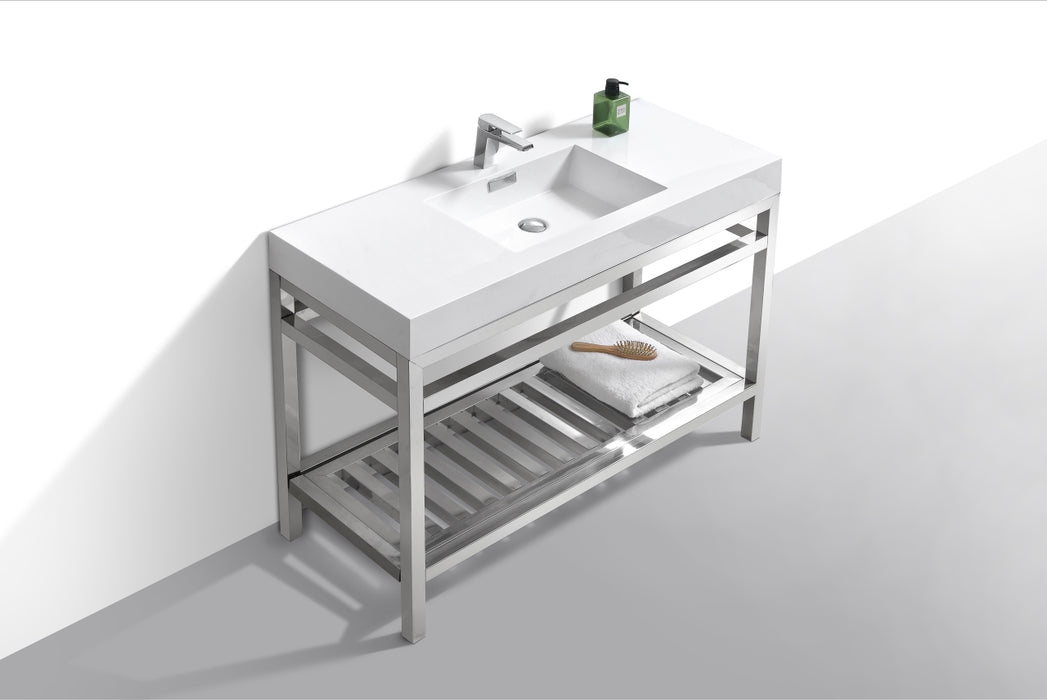 KubeBath | Cisco 48" Stainless Steel Console with Acrylic Sink - Chrome KubeBath - Vanities KubeBath   