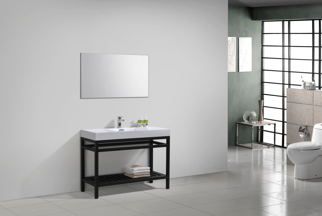 KubeBath | Cisco 48" Stainless Steel Console with Acrylic Sink - Matt Black KubeBath - Vanities KubeBath   