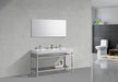 KubeBath | Cisco 60" Double Sink Stainless Steel Console with Acrylic Sink - Chrome KubeBath - Vanities KubeBath   