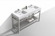 KubeBath | Cisco 60" Double Sink Stainless Steel Console with Acrylic Sink - Chrome KubeBath - Vanities KubeBath   