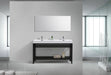 KubeBath | Cisco 60" Double Sink Stainless Steel Console with Acrylic Sink - Matt Black KubeBath - Vanities KubeBath   