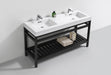 KubeBath | Cisco 60" Double Sink Stainless Steel Console with Acrylic Sink - Matt Black KubeBath - Vanities KubeBath   