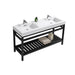 KubeBath | Cisco 60" Double Sink Stainless Steel Console with Acrylic Sink - Matt Black KubeBath - Vanities KubeBath   