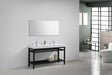 KubeBath | Cisco 60" Double Sink Stainless Steel Console with Acrylic Sink - Matt Black KubeBath - Vanities KubeBath   