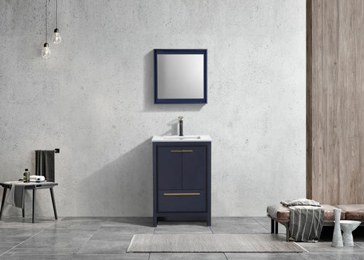 KubeBath | Dolce 24" Blue Modern Bathroom Vanity with White Quartz Counter-Top KubeBath - Vanities KubeBath   