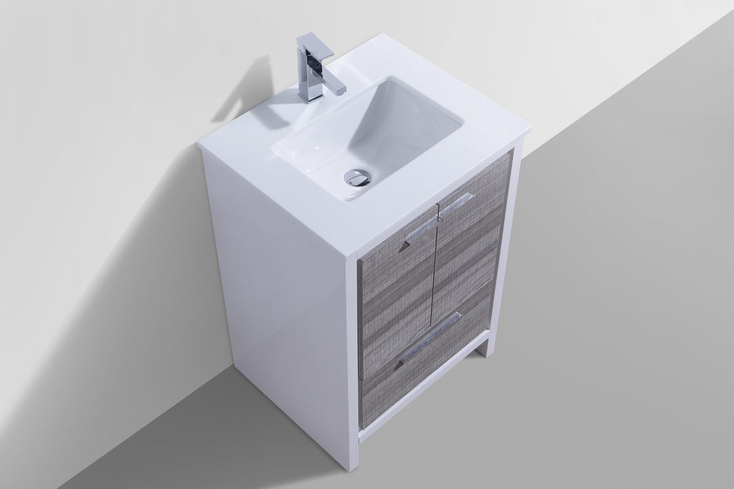 KubeBath | Dolce 24" Ash Gray Modern Bathroom Vanity with White Quartz Counter-Top KubeBath - Vanities KubeBath   