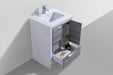 KubeBath | Dolce 24" Ash Gray Modern Bathroom Vanity with White Quartz Counter-Top KubeBath - Vanities KubeBath   