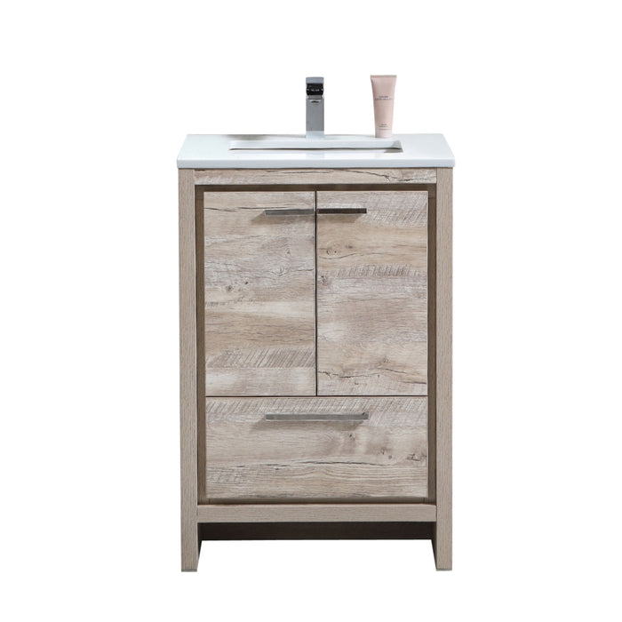 KubeBath | Dolce 24" Nature Wood Modern Bathroom Vanity with White Quartz Counter-Top KubeBath - Vanities KubeBath   